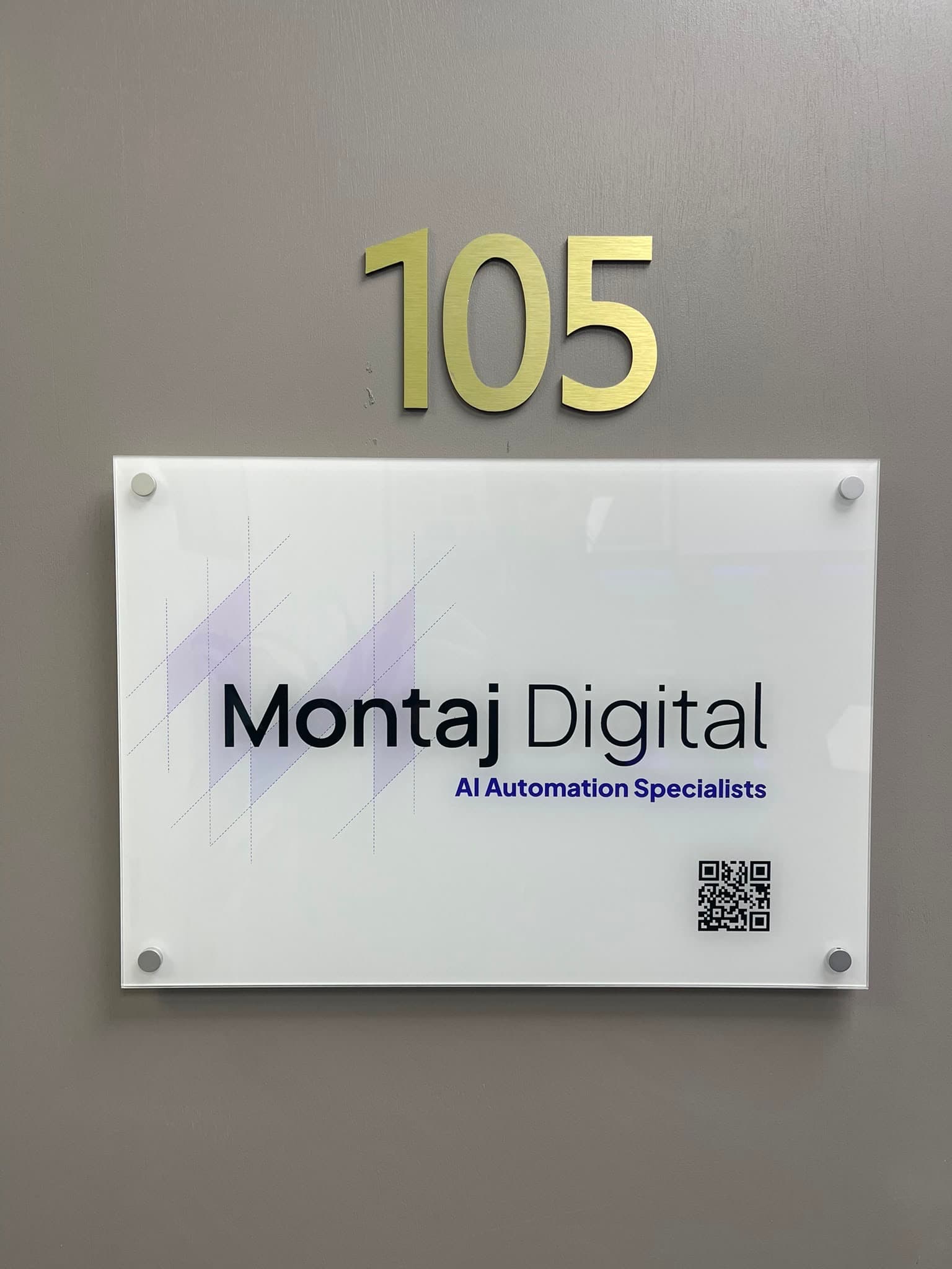 Montaj Digital signage at Unit 105, the London-area HQ